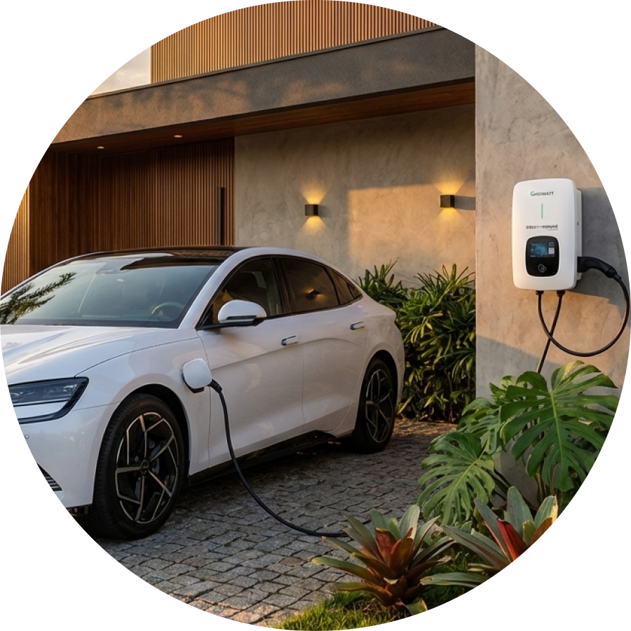 carregador integrado com energia solar